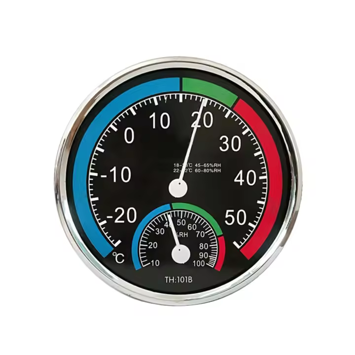 Mini Termómetro Y Higrómetro Redondo Indicador De Humedad Y Temperatura Para Interior Oficina Rango -30℃-50℃ 20%-100% Monitor Digital De Tamaño 13*13*2cm - 1