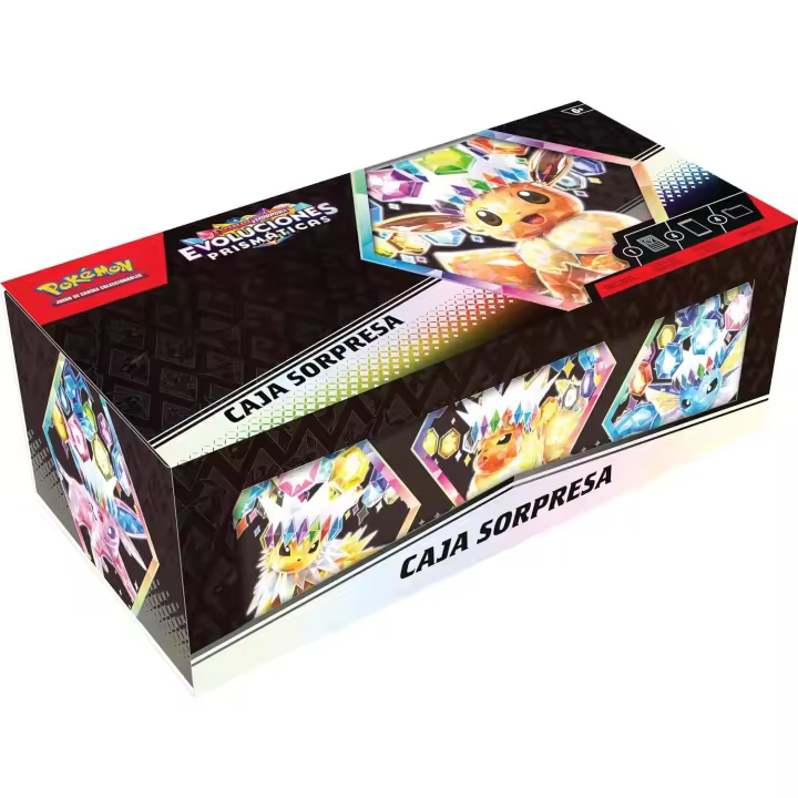 Evoluciones Prismáticas Cartas Coleccionables Pokémon: Caja (4 Paquetes de Mejora y 1 Carta holográfica de promoción), Español, Original - 1