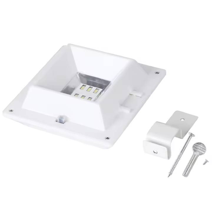 Luz de seguridad de jardín con energía solar impermeable de 6 LED para cerca, canalón, decoración al aire libre - 1