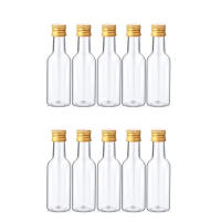 10Pcs Botellas De Licor Miniatura 50ml Plástico Con Tapas De Color Plateado/Oro/ Negro Para Alcohol Shot Refillable - details 4