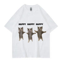 Camiseta De Algodón Cómica Con Meme De Gato Coreografía Felina Para Hombres Y Mujeres Estilo Casual Transpirable Para Verano - details 2