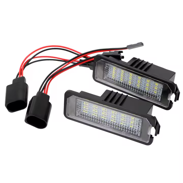 Luces LED Para Placa De Matrícula De Coche 12V Para Skoda Seat Leon Ibiza VW Golf 4 5 6 MK4 MK5 Passat CC Polo Accesorios De Auto - 1