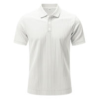 Polo de manga corta con solapa elástica de seda helada de secado rápido para hombre de verano americano - details 2
