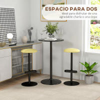 HOMCOM Mesa de Bar Redonda Mesa Alta de Cocina Moderna con Encimera Laminada y Marco de Acero para 2 Personas para Casa Comedor Ø60x102 cm Negro - details 3