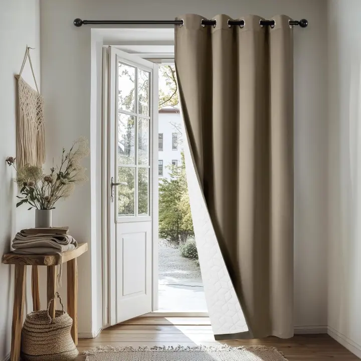 Deconovo Cortinas Termicas Aislantes Frio y Calor para Salon Dormitorio de Opacas 1 Pieza Cortina Divisoria, 200x280cm Negro - 1