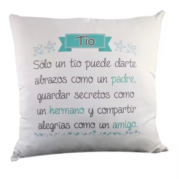 Cojín con Mensaje DEFINICION DE TIO : " Sólo un tío puede...."  Regalo tios , Frase hermano - 1