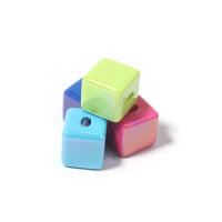 10pcs Perlas De Acrílico Cuadradas 14x14mm Colores Sólidos Agujeros Grandes Para DIY Pulseras Collares Cadena De Teléfono Hechas a Mano - details 1
