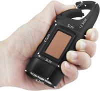 Paquete de 2 linternas Solares cargables con manivela manual, el interior LED de emergencia, el interior de supervivencia, el interior de Dinamo con mosquetón de Liberación rápida para Juegos al Aire Libre, color Negro - details 0