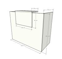 OFICIT Mostrador recepción Basic Low de 120 cm de ancho con sobremostrador en color Acacia. - details 0