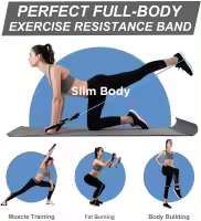 Set De Bandas De Resistencia Para Ejercicio 5 Tubos Con Anclaje De Puerta Manijas Para Piernas Y Tobillos Y Barril De Fitness - details 9