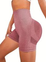 Shorts De Yoga Para Mujer High Waist Abdomen Pantalones Cortos De Running Deporte Fitness Outer Wear Material Poliéster - details 1