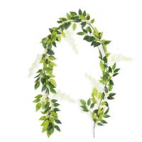 Guirnalda De Flores Artificiales De 2m Vine De Wisteria Con Hojas Para Exterior Decoración De Pared Falsa Flor Colgante Para Hogar Y Bodas - details 11