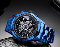 Reloj De Pulsera Deportivo De Lujo Para Hombre Forsining 2021 Acero Inoxidable Impermeable Con Caja Skeleton Movimiento Mecánico Transparente - details 10