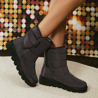 Botas De Nieve Impermeables Para Mujer 2023 Con Plush Grueso Antideslizantes Y Cálido Zapatos De Invierno Con Plush Interior Botas De Plataforma Tallas 35-44 - details 14