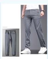Nuevos Pantalones Para Hombre De Seda Lyocell Suave Estirable Moda Casual Verano Cintura Elástica Slim Trousers Negocios - details 3