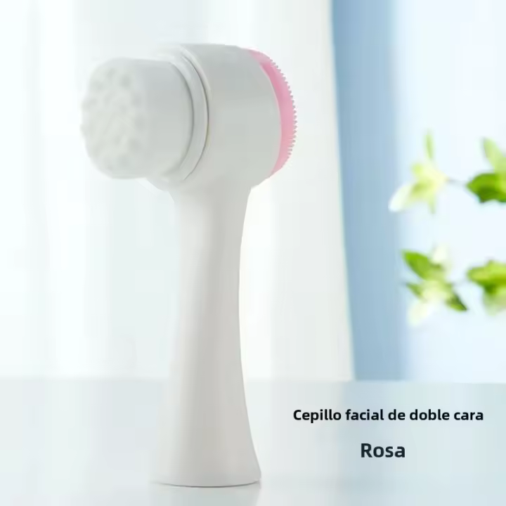 Cepillo Facial De Silicona 3D Bilateral Manual Con Cerdas Suaves Doble Cara Para Limpieza Y Masaje De La Piel - 1