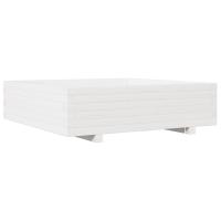 vidaXL Jardinera de madera maciza de pino blanco 90x90x26,5 cm - details 0