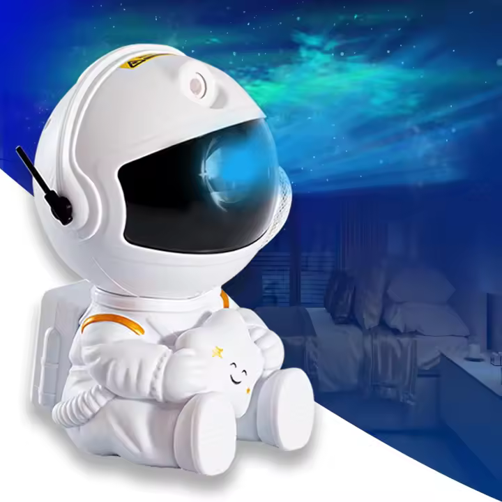 Lámpara De Noche Proyección De Estrellas Con Astronautas Lámpara Decorativa Con Efecto De Ondas De Agua Luz De Ambiente Rectangular - 1