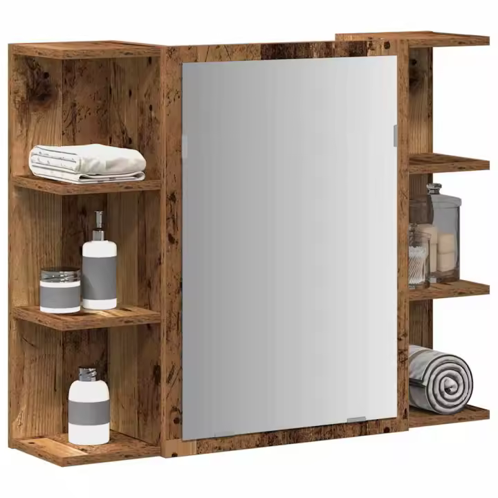 Espejo de baño contrachapada con sujeción 80x20,5X64cm - 1