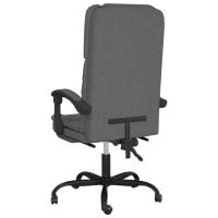 vidaXL Silla de oficina reclinable con masaje de tela gris oscuro - details 3