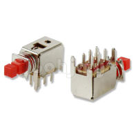 10pcs Interruptores De Botón De Encaje Rectángulo DPDT 6 Pines Auto- Bloqueantes Para PCB Con Presión De Acción Estándar - details 1
