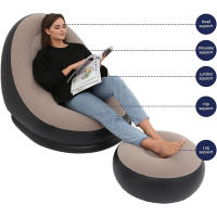 Sofá Inflable De Peluche Nueva Para Personas Perezosas Sofá Cama Plegable Con Pies Mueble Conveniente Para Descansar Al Aire Libre - details 2