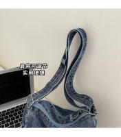 Bolso De Hombro Casual De Denim Lavado Resistente Al Desgaste Con Múltiples Bolsillos Y Gran Capacidad Para Mujer - details 4