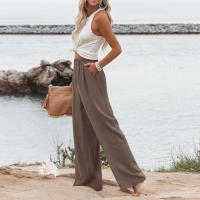 Pantalones Anchos Para Mujer Cintura Alta Elástica Trasera Negocios Casual Largo Pantalones Regulares De Pierna Recta Para Otoño/Invierno - details 24
