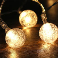 Cadena De Luces LED 3M Cristal De Bola Para Jardín Camping Decoraciones De Ramadan Instalación Autónoma Forma De Bola - details 0