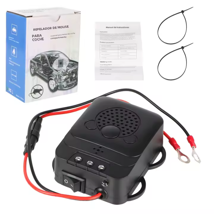 Dispositivo repelente de cucarachas para el compartimento del motor del coche, ahuyentador ultrasónico de ratones, repelente electrónico de animales, control de plagas de roedores, 1 piezas - 1