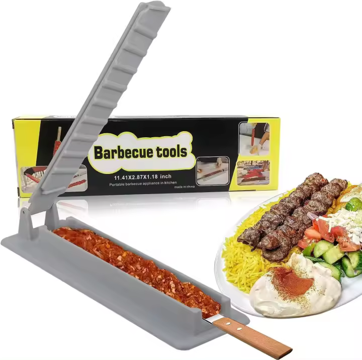 Molde De Plástico Para Kebab Hacer Kabob Manual Herramienta De BBQ Para Carne En Brochetas Press De Plástico Para Comida Al Carbón - 1