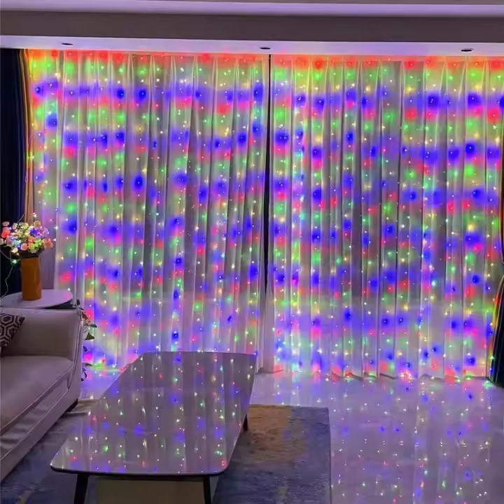 Luz De Enredadera De 300 LED Para Cortina Control Remoto USB Impermeable 8 Modos Para Decoración De Navidad Boda Fiesta - 1