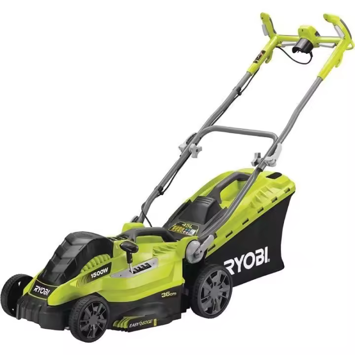 Cortacésped Ryobi RLM15E36H/ 1500W/ Corte Ø36cm/ Incluye Recolector de Hierba 45L y Adaptador Mulching - 1