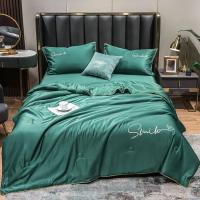 Sábana De Seda Lavada 100% Para Verano Con Bordado Suave Y Frío Almohadilla De Cama Seda Suave Y Fría Para Uso Doméstico Y Hotel - details 1