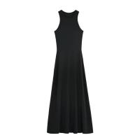 Vestido Largo Sin Mangas Estilo Francés Para Mujer Elegante Chic A-Line Casual Verano Vacaciones Vestido De Fiesta Solid - details 18