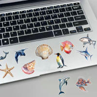 50PCS Pegatinas Decorativas De Vida Marina Impermeables Para Personalisar Fundas De Computadora Y Teléfono Móvil Jardín Serie - details 7