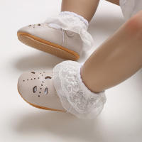 Zapatos De Princesa Para Bebé Niña En Lace Blanca Mocasines Con Lazo Y Borde Antideslizante De Goma Primera Calzado Para Caminar - details 40
