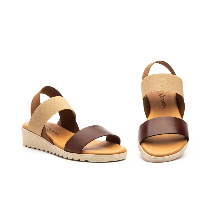 XB-4409 Cuero  Hecho en España Sandalias Mujer Piel Cuero Elásticos Numeración: 35-41 Marca: Xbonita sandalia con planta de gel super comoda y elasticos en tira trasera y talon para mayor comodidad y agarre ideales para el verano - 1