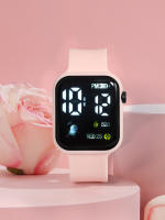 Reloj Electrónico Para Niños Cuadrado Astronauta Deportivo Estilo Casual Pantalla Táctil Sin Resistencia Al Agua Movimiento Digital Material De Cuerda Y Dial Plástico - details 8