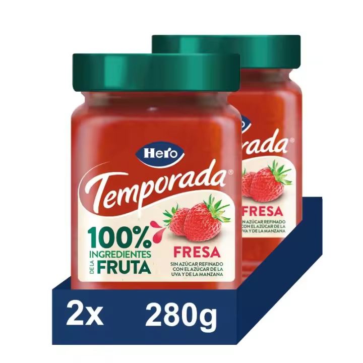 HERO Mermelada temporada Fresa 100%  pack 2x280g - 1