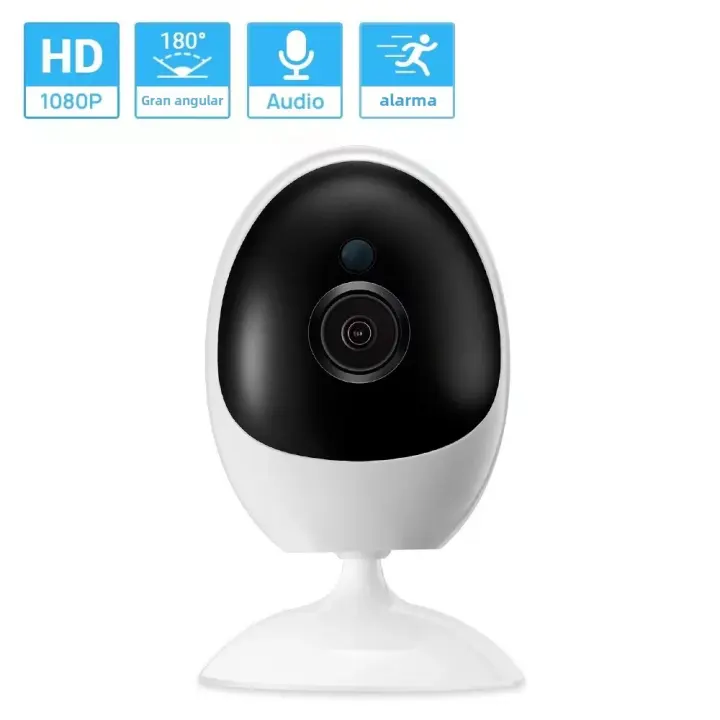 Cámara De Seguridad Inteligente ICSEE Fisheye 1080P Con Visión Nocturna 180 Grados Lente 1.44mm VR Wifi Control Remoto AI Panorámica Para El Hogar - 1