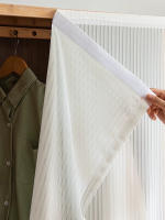 Cortinas De Tela Poliéster Simple Estilo Blanco Con Diseño De Rayas Verticales Pueden Ser Utilizadas Para Cubrir Armarios Antipolvo Para El Hogar - details 6