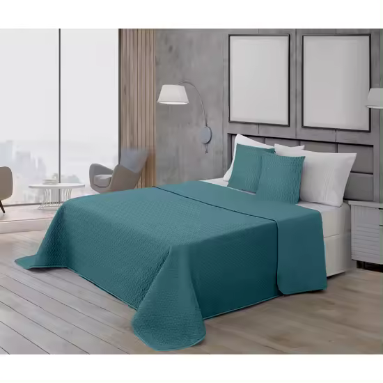 BL BELUM  Colcha Bouti microsatén 100 gr modelo Petróleocm. Colcha Bouti extrasuave  primavera, verano, otoño e invierno - 1