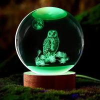 Lámpara De Noche Ornamento De Hogar 3D Erizo De Cristal Con Grabado Láser De Colores Regalo Festivo Para Amigos Y Familia - details 3