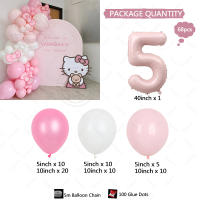 Set De 68 Globos Macarón De Látex Rosa Y Blanco Con Globo De Papel De Número Rosa Para Fiesta De Cumpleaños Bebé Despedida De Soltero Adulto Decoración De Nuevo Nacido - details 5