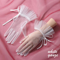 Guantes De Boda Para Novia Estilo Romántico Y Dulce De Largo Muñeca Para Mujer Guantes De Fiesta De Baloncesto - details 0