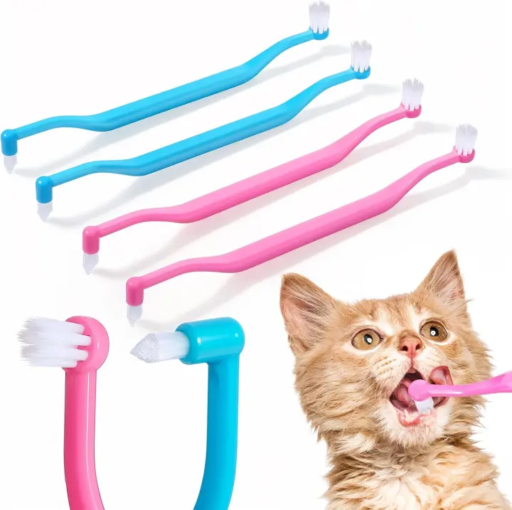 4 Pendientes de dientes para Gatos, reversibles para Gatos y Perros, Cuchillo de dientes fácil para Gatos, cuidado Dental - 1
