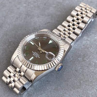 Reloj De Buceo Matelion 200M Impermeable Con Pantalla De Esmeralda Número Romano Verde Oscuro Y Dial Gris NH35A Correa De Acero Para Hombres 36mm 39mm - details 3