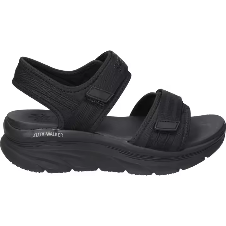 SKECHERS | Sandalias Skechers D'Lux Walker Adored Days para Mujer – Sandalias en Color Negro – Sandalia con Velcro – Con Plataforma Cómoda – Casual – Arch Fit – Vegan – Relaxed Fit – Apto para Lavadora – Modelo 119823-BBK - 1