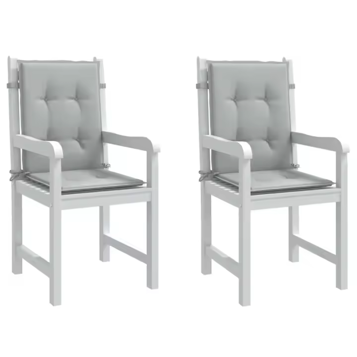 vidaXL Cojines para silla respaldo bajo 2 ud tela gris claro melange - 1